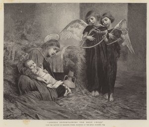 Ángeles entreteniendo al Niño Santo